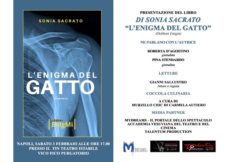 Teatro Instabile di Napoli: Sonia Sacrato presenta il suo libro L’enigma del gatto
