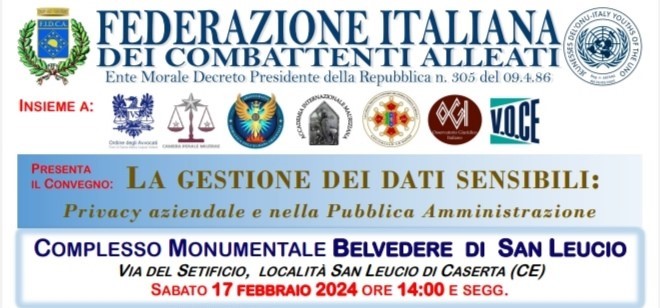 F.I.D.C.A. focus sui dati sensibili e Premio Internazionale Il Combattente