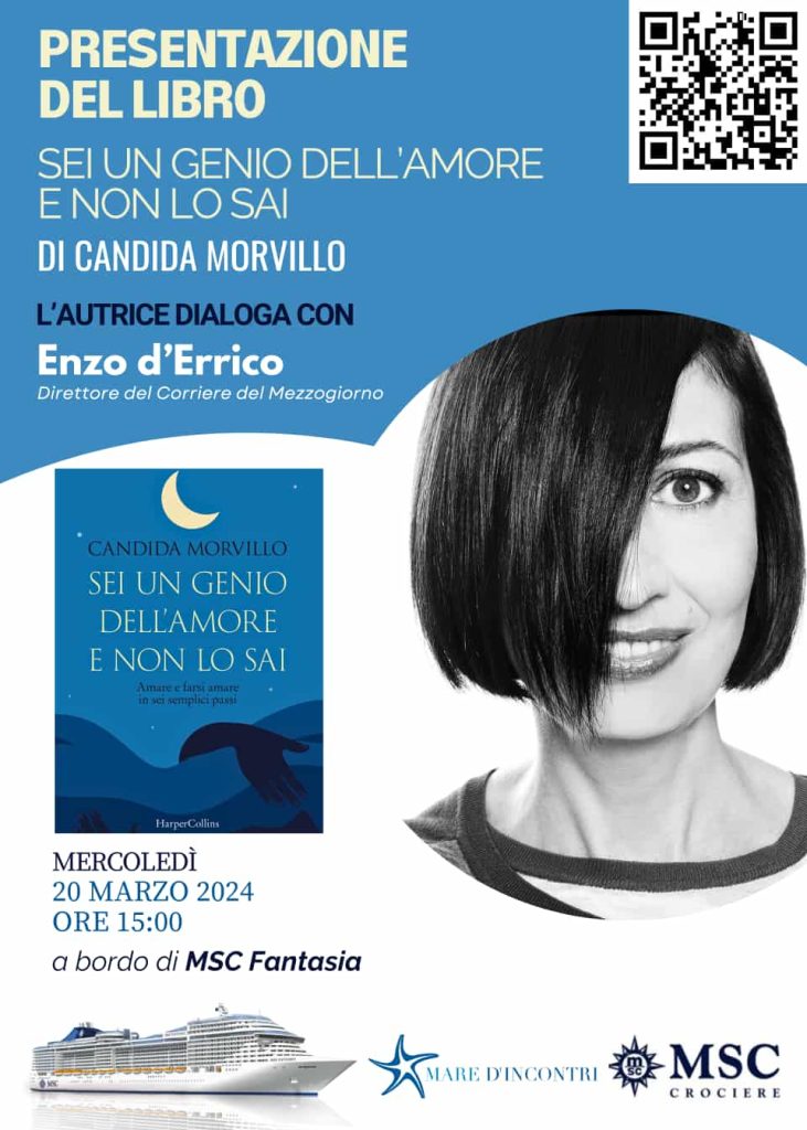 CANDIDA MORVILLO PRESENTA IL SUO NUOVO LIBRO A BORDO DI MSC FANTASIA