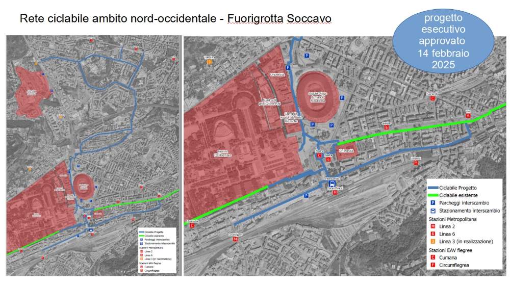 Nuova pista ciclabile di 10 km tra Fuorigrotta e Soccavo: approvato il progetto esecutivo
