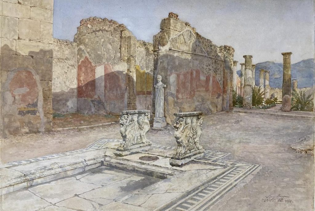 Al MANN gli acquerelli di Luigi Bazzani e le foto di Gabriel Ivanovič de Rumine raccontano Pompei