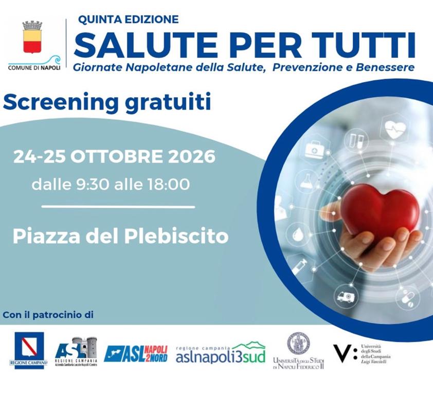 Salute per Tutti, visite gratuite in Piazza del Plebiscito: le prestazioni dell’ASL Napoli 1 Centro